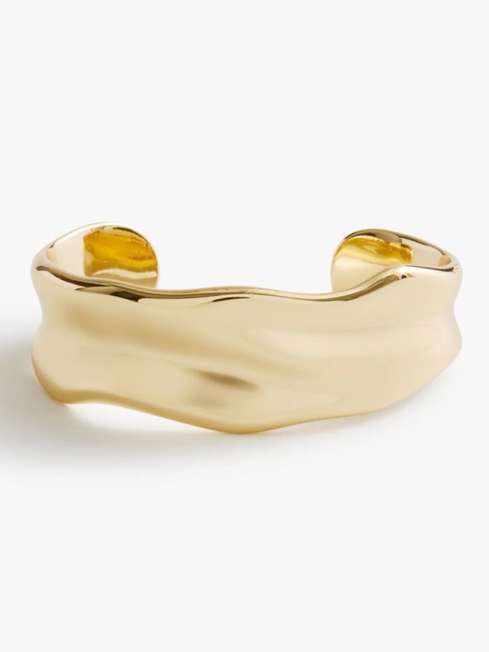 Polished Gold Cuff Bracelet - Sculptural Modern Design JCrew Factory NWOT